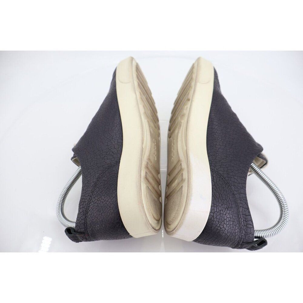Ecco Women's Soft Sneaker Size 9 Casual Shoe Textured Blue Leather Crackle - Picture 8 of 14